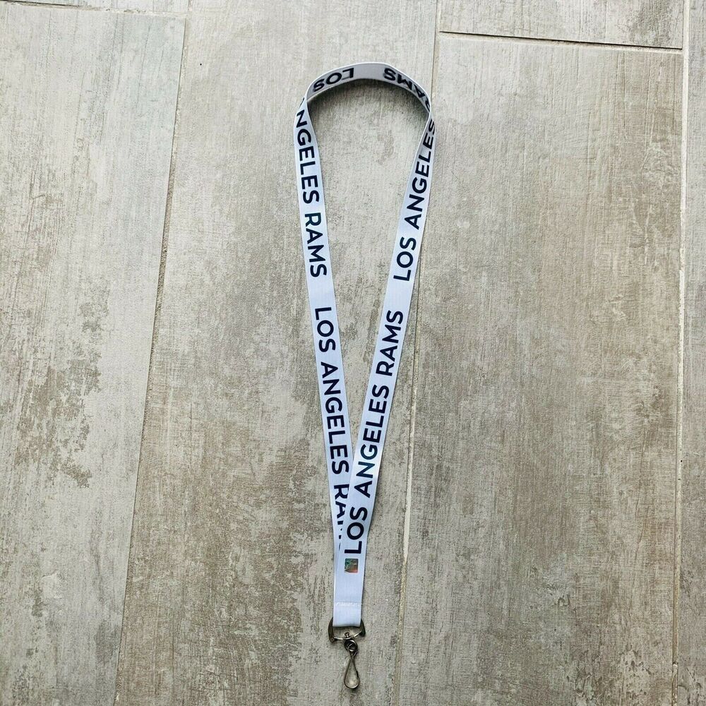 NFL LOS ANGELES RAMS White Lanyard Keychain Licensed Tailgate Fan Apparel NEW